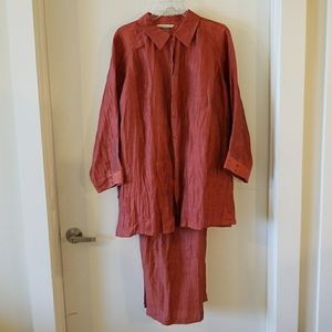 Peter Nygard 2pc Linen Pants Set